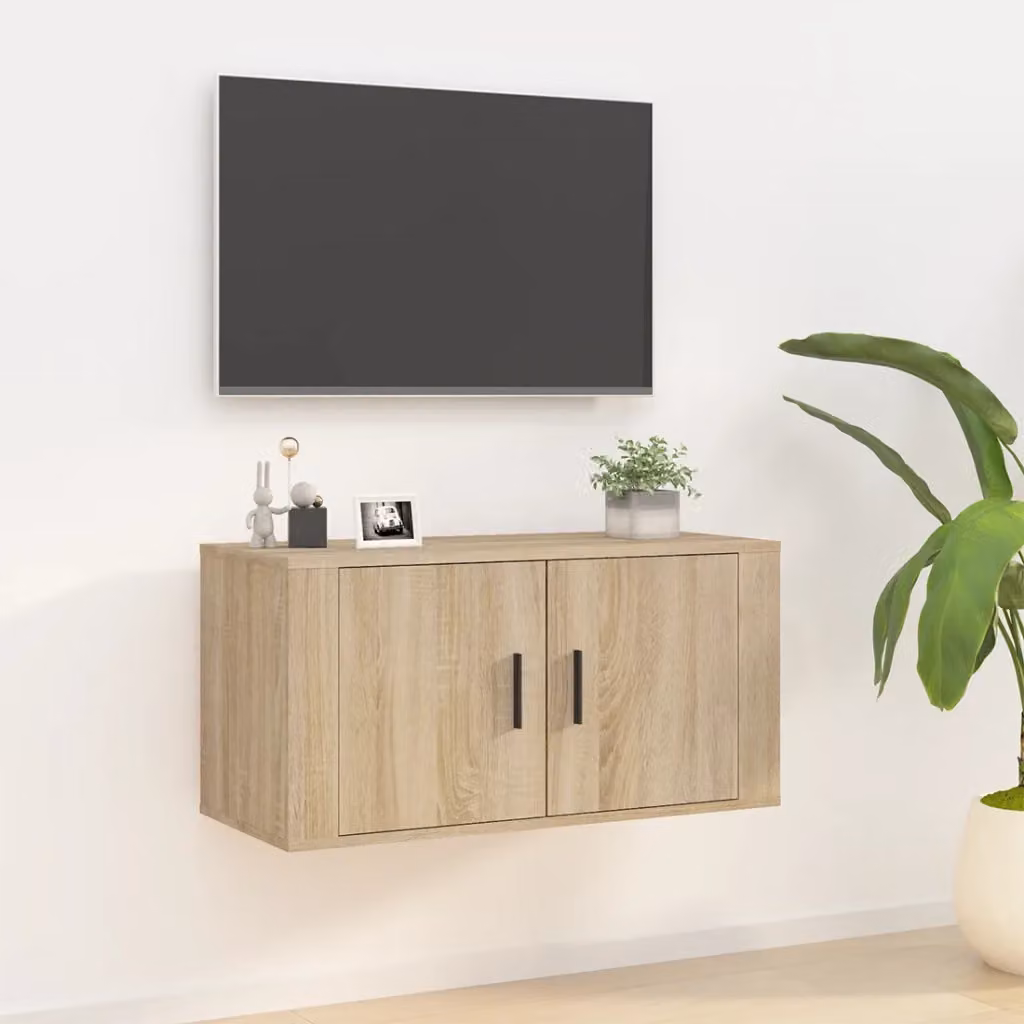 vidaXL Mobile Porta TV a Parete in Rovere Sonoma, L 80 cm x P 34,5 cm x H 40 cm