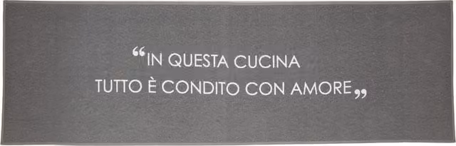 Tappeto da cucina KASANOVA Quotes antracite, modello moderno rettangolare antiscivolo L: 180 cm, P: 57 cm – 1