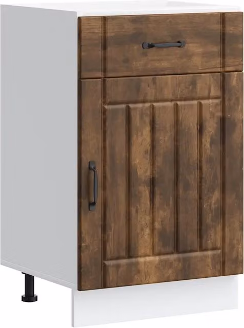 Moderno mobile da cucina con spazio portaoggetti 50 x 46 x 81,5 cm in legno multistrato rovere fumé 02_0050077