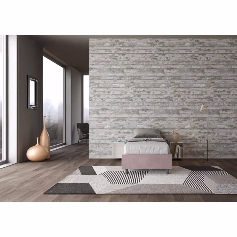 Letto Sommier Singolo Azelia Ityhome in Microfibra Blu con Rete, L/P/H: 80 x 210 x 39 cm – 2