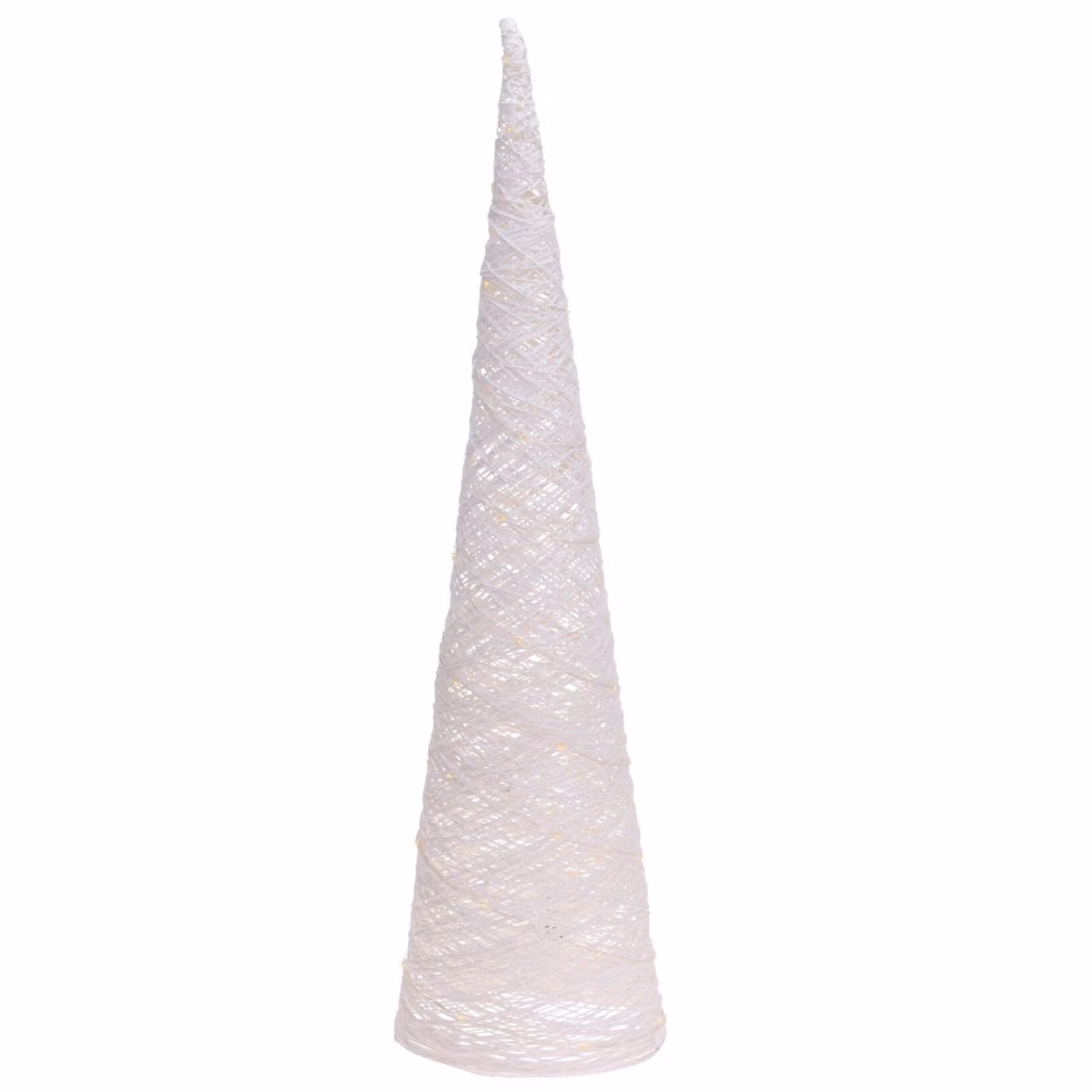 H&S Decorazione albero di Natale cono bianco 40 Led 80 cm Decorazione natalizia
