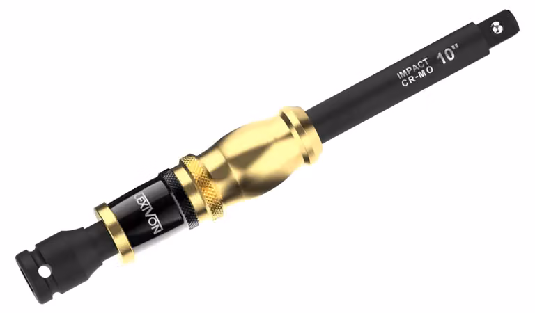 Prolunga per chiave a bussola per avvitatore a impulsi, 1/2" (12,5 mm). Prolunga regolabile a 3 posizioni, realizzata in acciaio Cr-Mo, resistente agli urti. Lunghezza: 25 cm. Compatibile con Makita, Milwaukee, Bosch e altri marchi