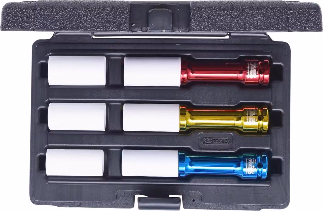KS TOOLS Set di prese elettriche in alluminio da 1/2" lunghe 6 pezzi - 515.1040