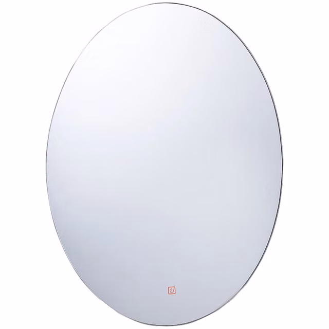 Specchio da parete ovale con LED Beliani argento con sistema antiappannamento e touch switch L: 60 cm, H: 80 cm – 1