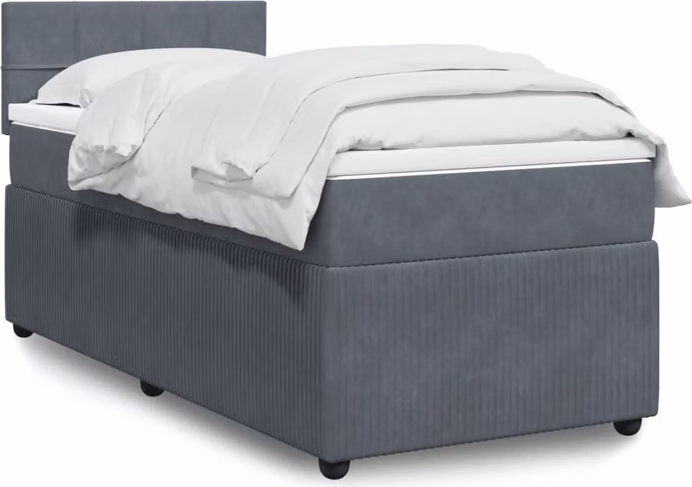Maison Exclusive - Giroletto a Molle con Materasso Grigio Scuro 80x200 cm Velluto