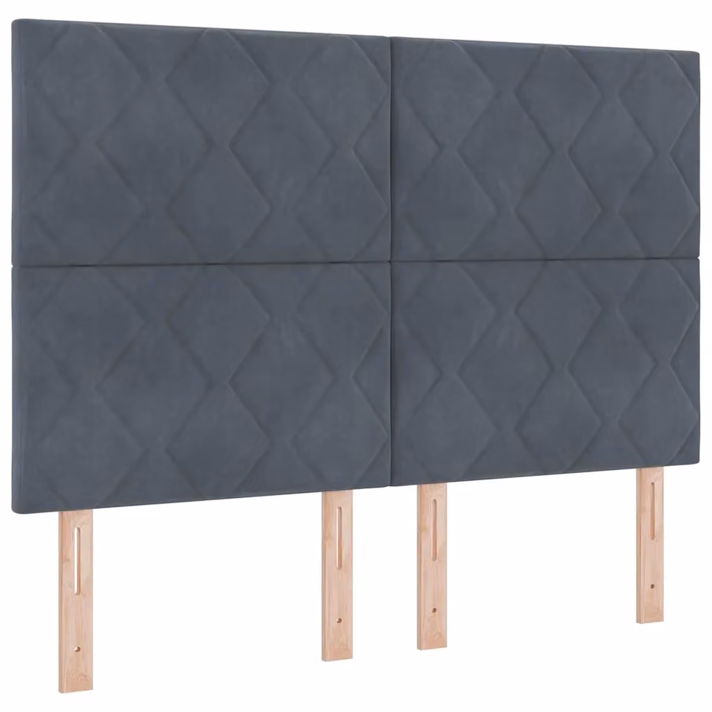 Letto matrimoniale moderno vidaXL in velluto grigio con illuminazione LED sottostante L/P/H: 200 x 140 x 144 cm – 2