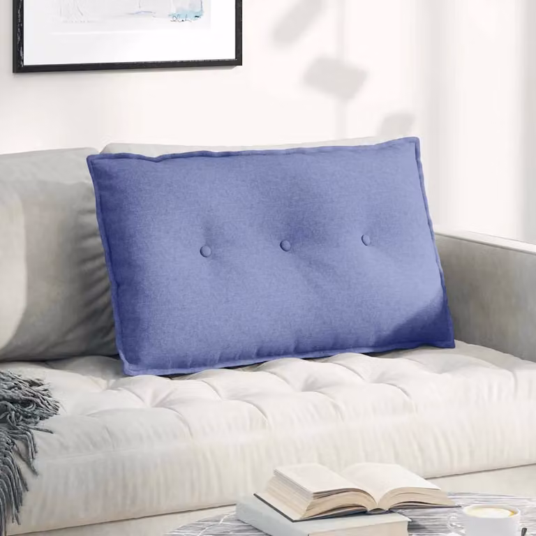 Cuscino per schiena vidaXL in tessuto blu, L 80 x P 19 x H 50 cm