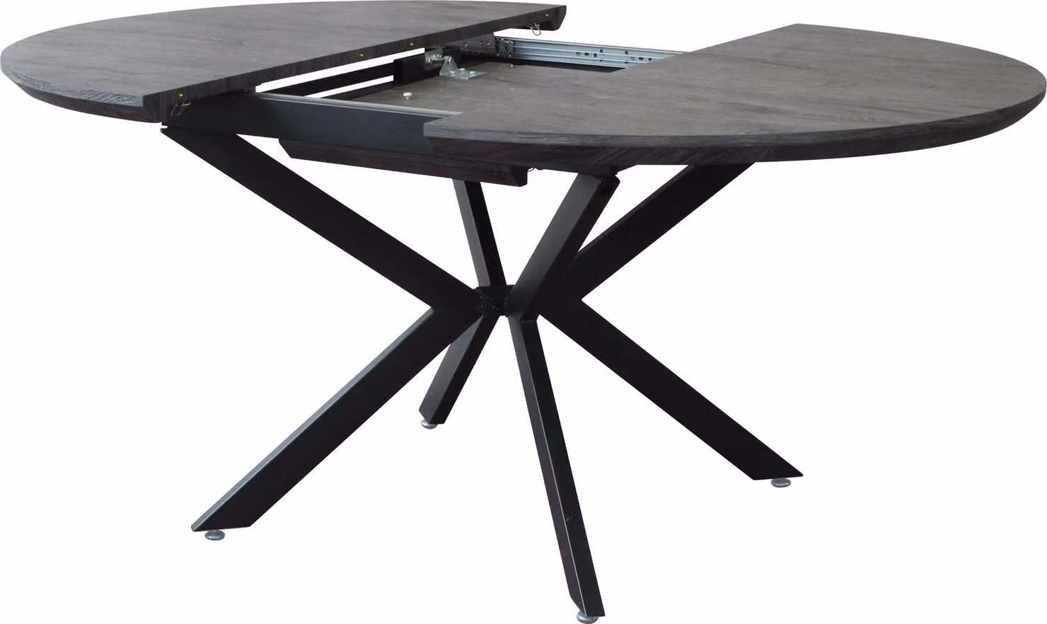 Milani Home - tavolo da pranzo rotondo allungabile 120 cm, grigio scuro, melaminico, 120 x 120 x 76 cm