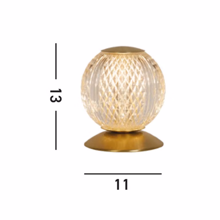Searchlight Lampada da tavolo a LED Allure, Ottone / Oro, Soggiorno / Sala da pranzo, Metallo, Lampada da tavolo LED