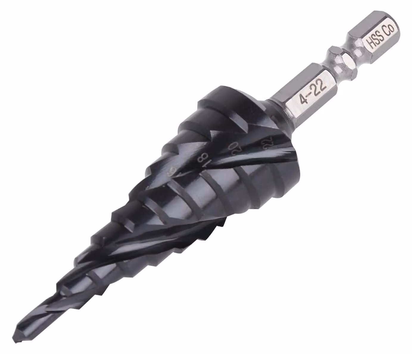 Trapano a tazza per metallo, in acciaio ad alta velocità (HSS) M35 con cobalto, da 4 a 22 mm, con spirale, per forature precise