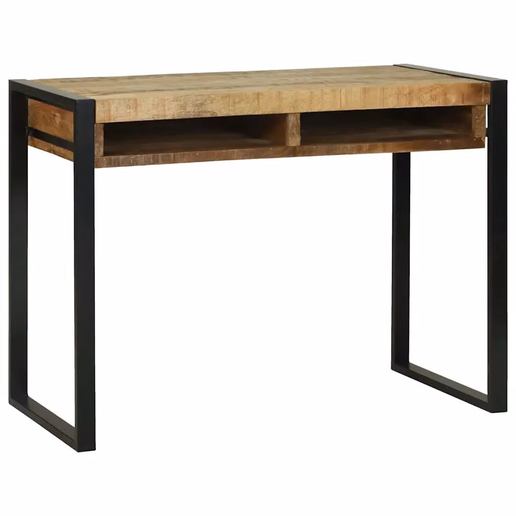 Tavolo da trucco in legno di mango marrone stile industrial vidaXL L: 100 cm, P: 50 cm, H: 75 cm – 2