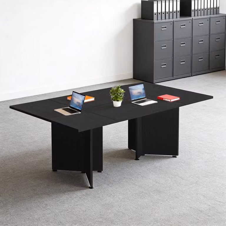 Tavolo da conferenza modulare, estendibile, dimensioni 120x60x74 cm, colore nero