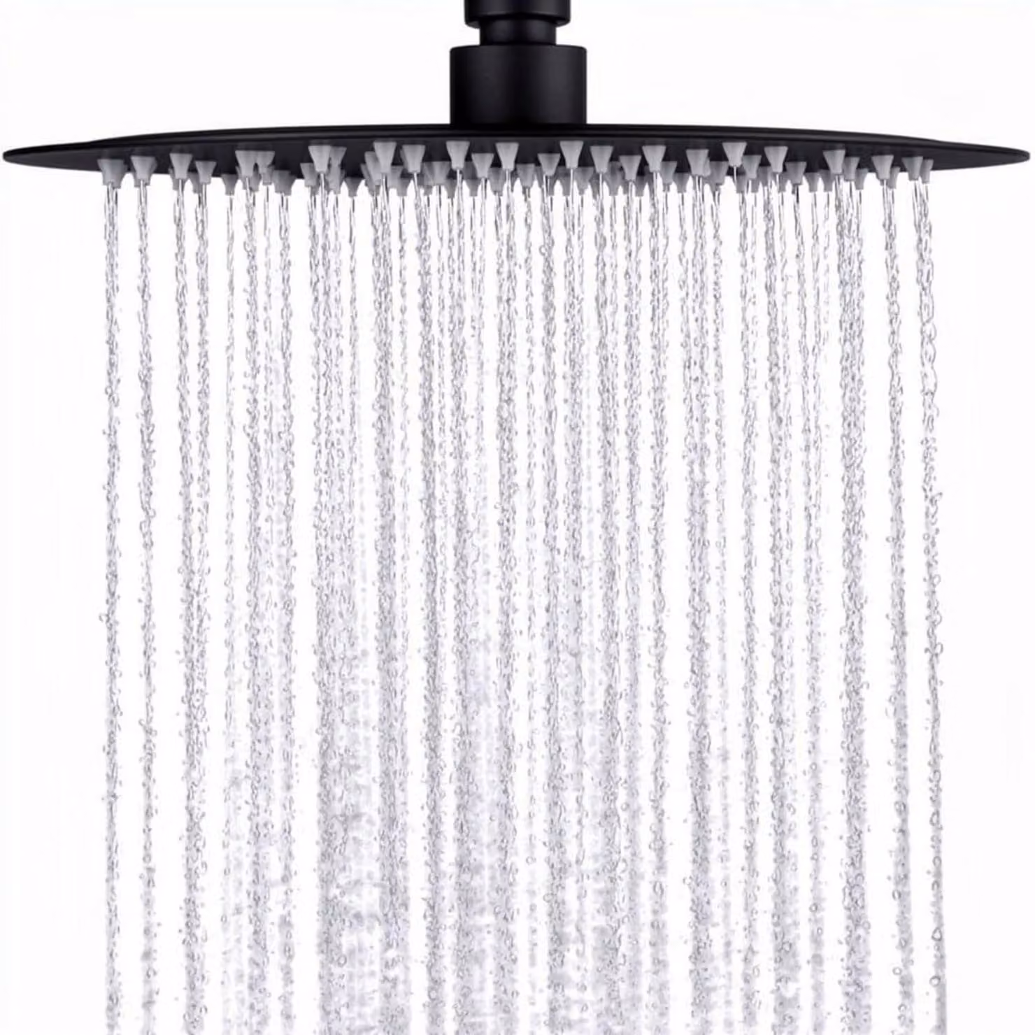 Doccia a pioggia, acciaio inossidabile 304, girevole a 360°, diametro 30 cm, rotonda, colore nero