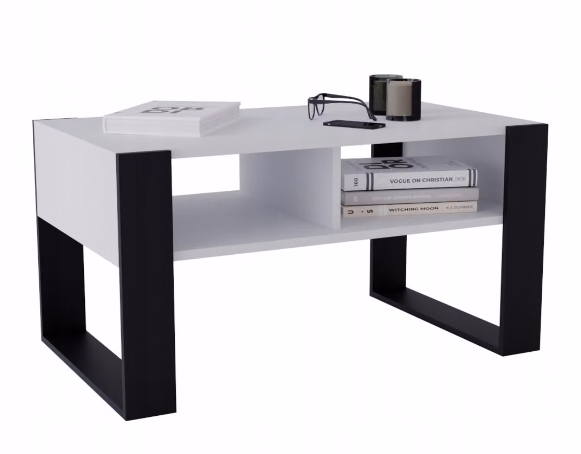Tavolino bianco, panca 53,6 x 95 cm, tavolino elegante
