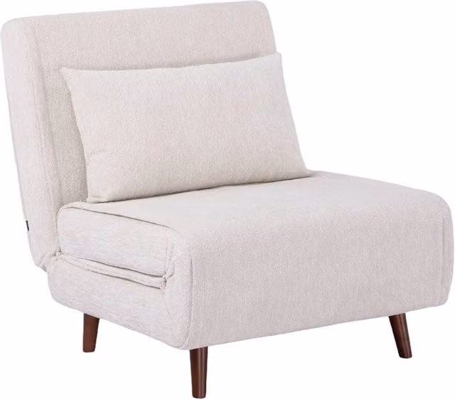 Poltrona letto convertibile Sweeek in tessuto bianco con struttura in legno di pino – 1