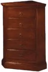 cassettiera ad angolo in legno massiccio arte povera colore noce