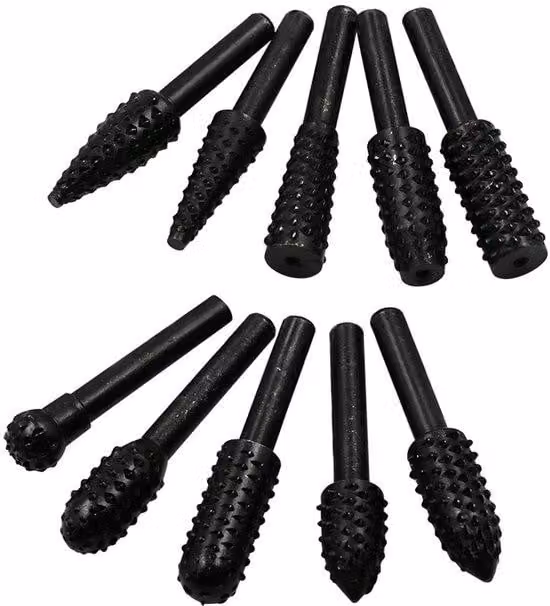 Set di 10 lime rotanti Acciaio al carbonio da 1/8 di pollice/3 mm per la lavorazione del legno, il modellismo, il fai da te e la lucidatura