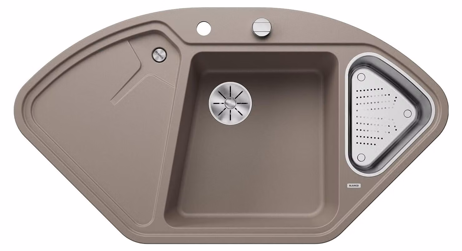 Lavello Delta II, in materiale SILGRANIT PuraDur, da 90 cm, colore Tartufo