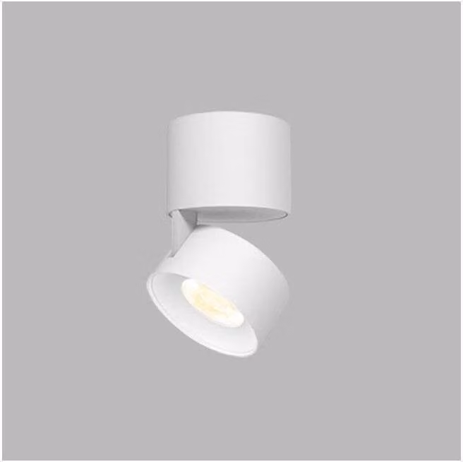 Apparecchio orientabile e inclinabile a soffitto LED2 KLIP ON CRI90 dimmerabile, Variante: 11 W, 2700 K, base bianca, riflettore bianco, TRIAC