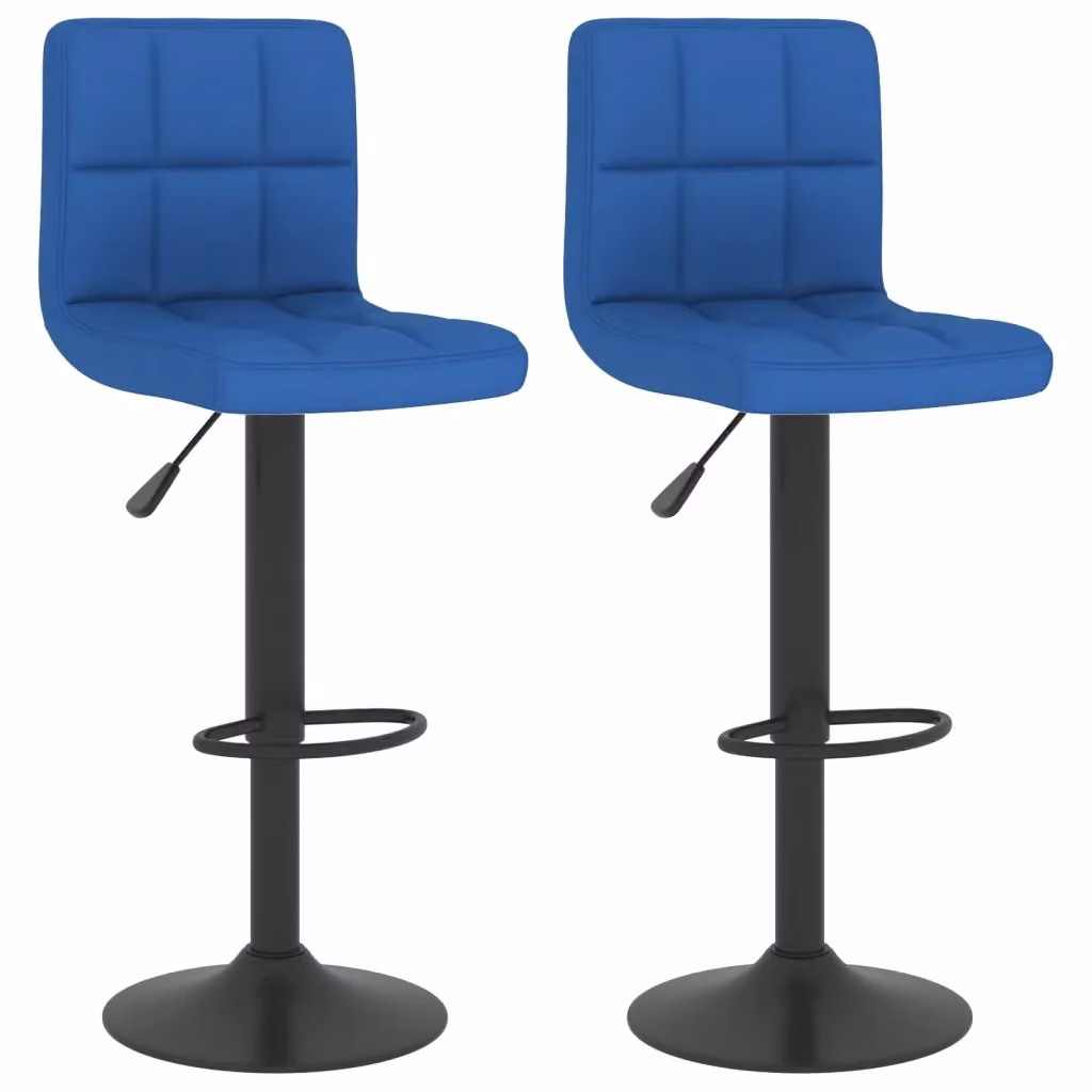 Set di 2 sgabelli da bar vidaXL in tessuto blu con struttura in metallo moderno – 2