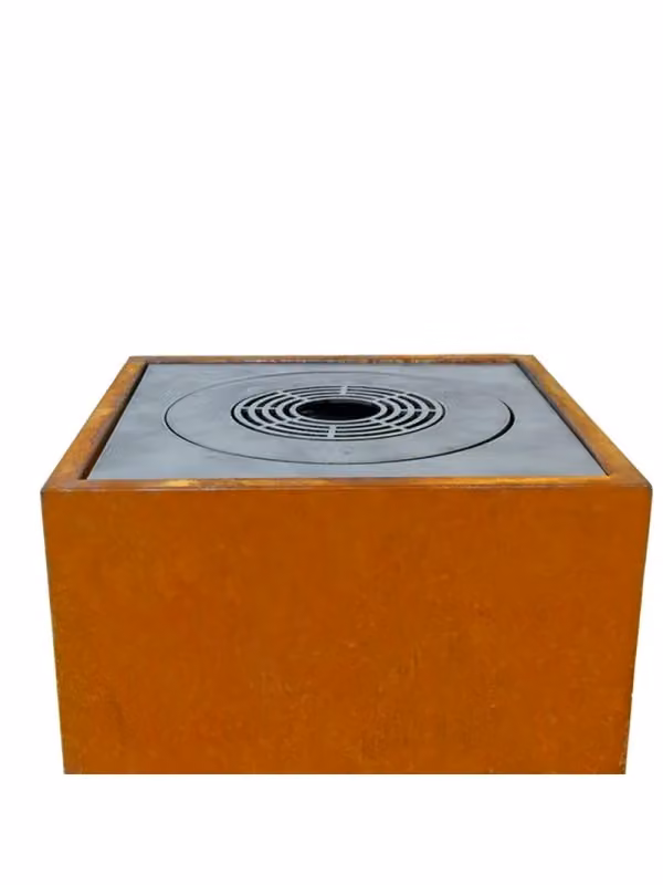 Braciere da giardino Outinfire Q1 Corten con griglia e foro per wok in acciaio arancione – 2