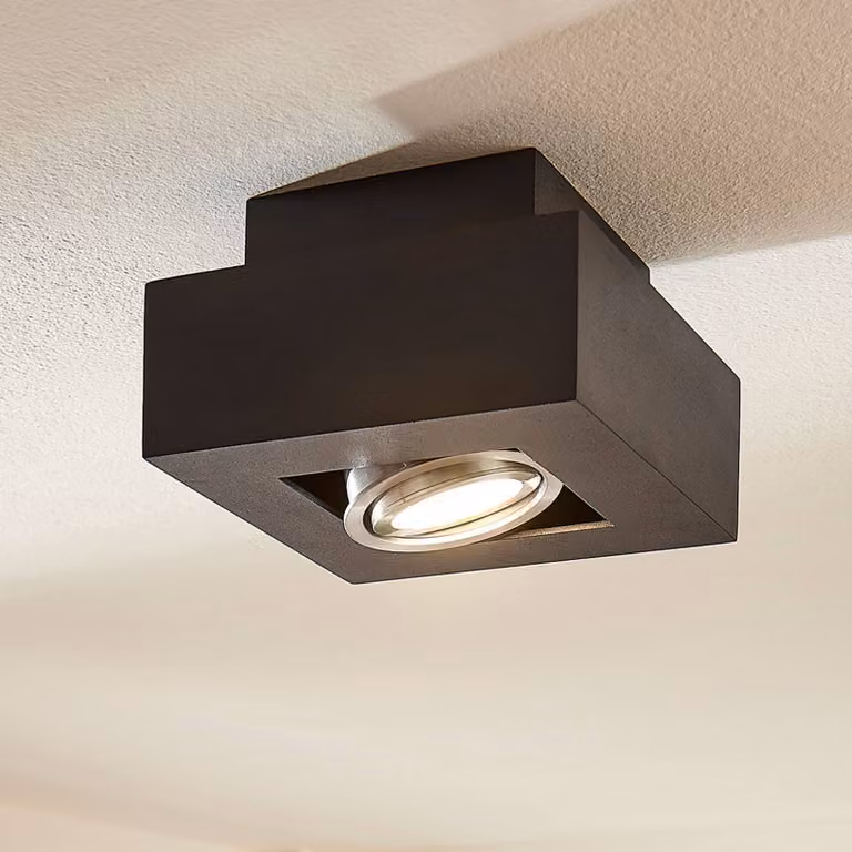 Arcchio faretto Vince, 14 x cm, nero, metallo, GU10 VINCE Arcchio, dimmerabile, Nero, Corridoio, Alluminio, Moderno, Faretto
