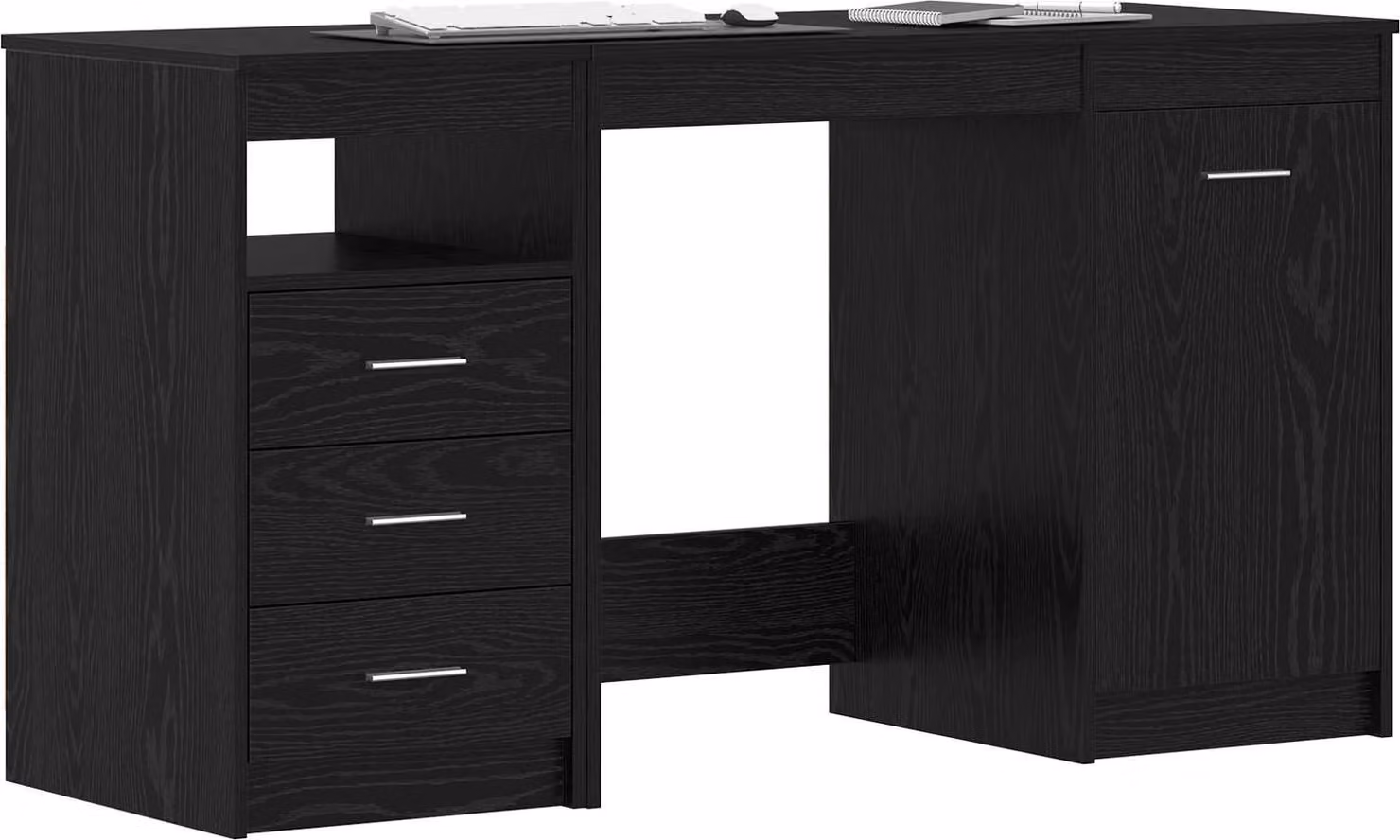 Scrivania 2 pcs Rovere Nero 140 x 50 x 76 cm Legno multistrato