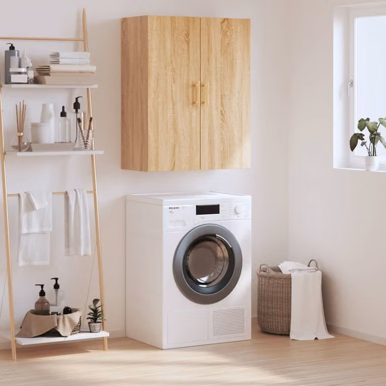 Mobile a parete vidaXL in rovere sonoma con ante a battente L 69,5 x P 34 x H 90 cm
