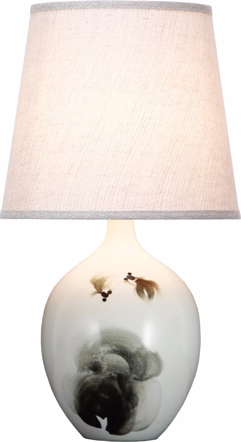 Fine Asianliving Lampada da tavolo cinese in porcellana con paralume E27 Lampada da tavolo orientale in Vetroceramica Lampade da comodino camera da letto soggiorno