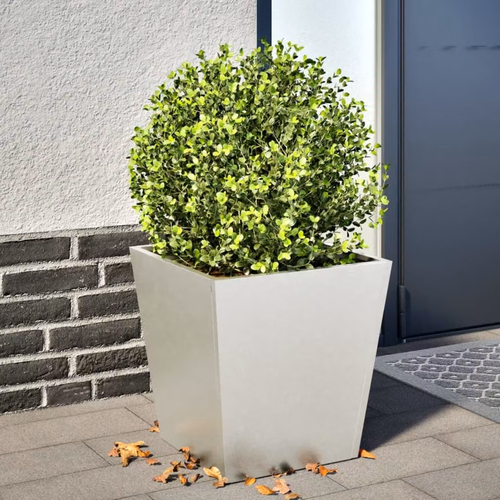 vidaXL Fioriera da Giardino in Acciaio Inox Argento L/P/H: 40 x 40 x 40 cm