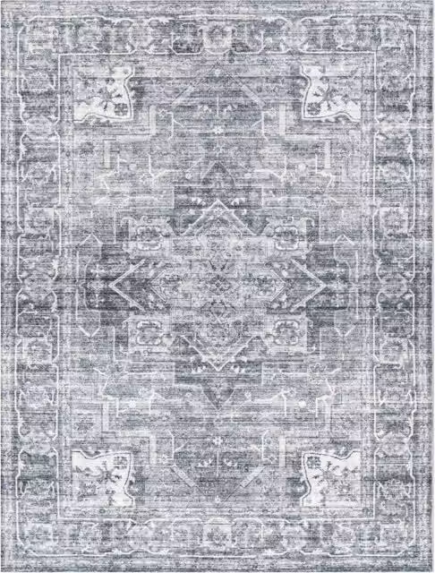 Tappeto lavabile Cambria stile oriental boho grigio e beige L: 150 cm, P: 80 cm