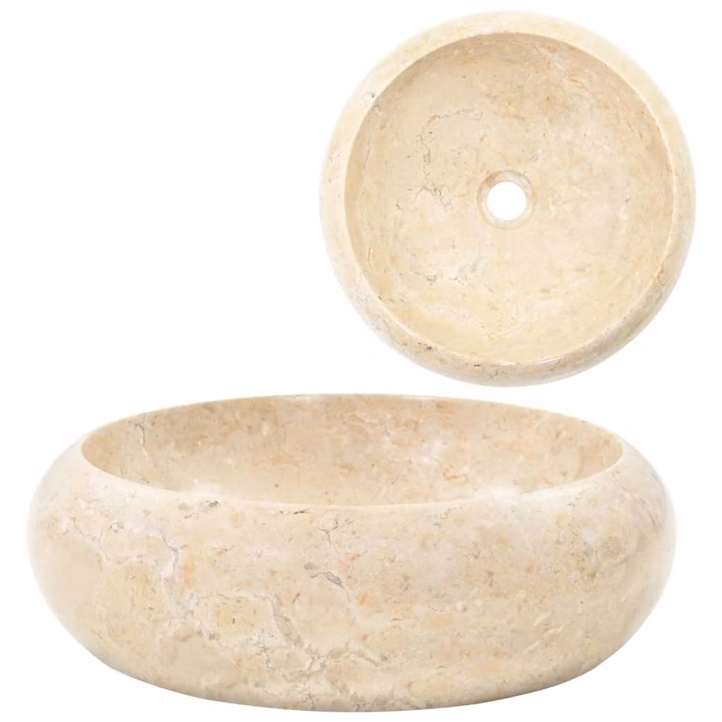 The Living Store lavabo 40x12 cm in marmo crema