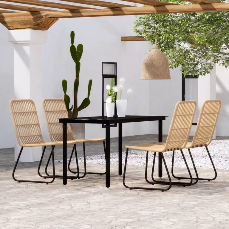 The Living Store Set da pranzo da giardino in rovere da 5 pezzi