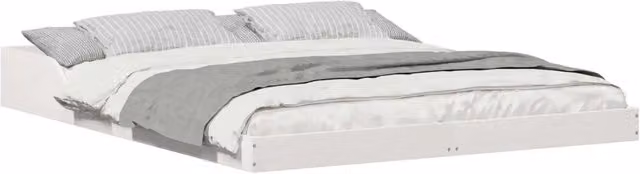 Letto matrimoniale | Letto per adulti | Struttura del letto Bianco 160 x 220 cm Pino massello