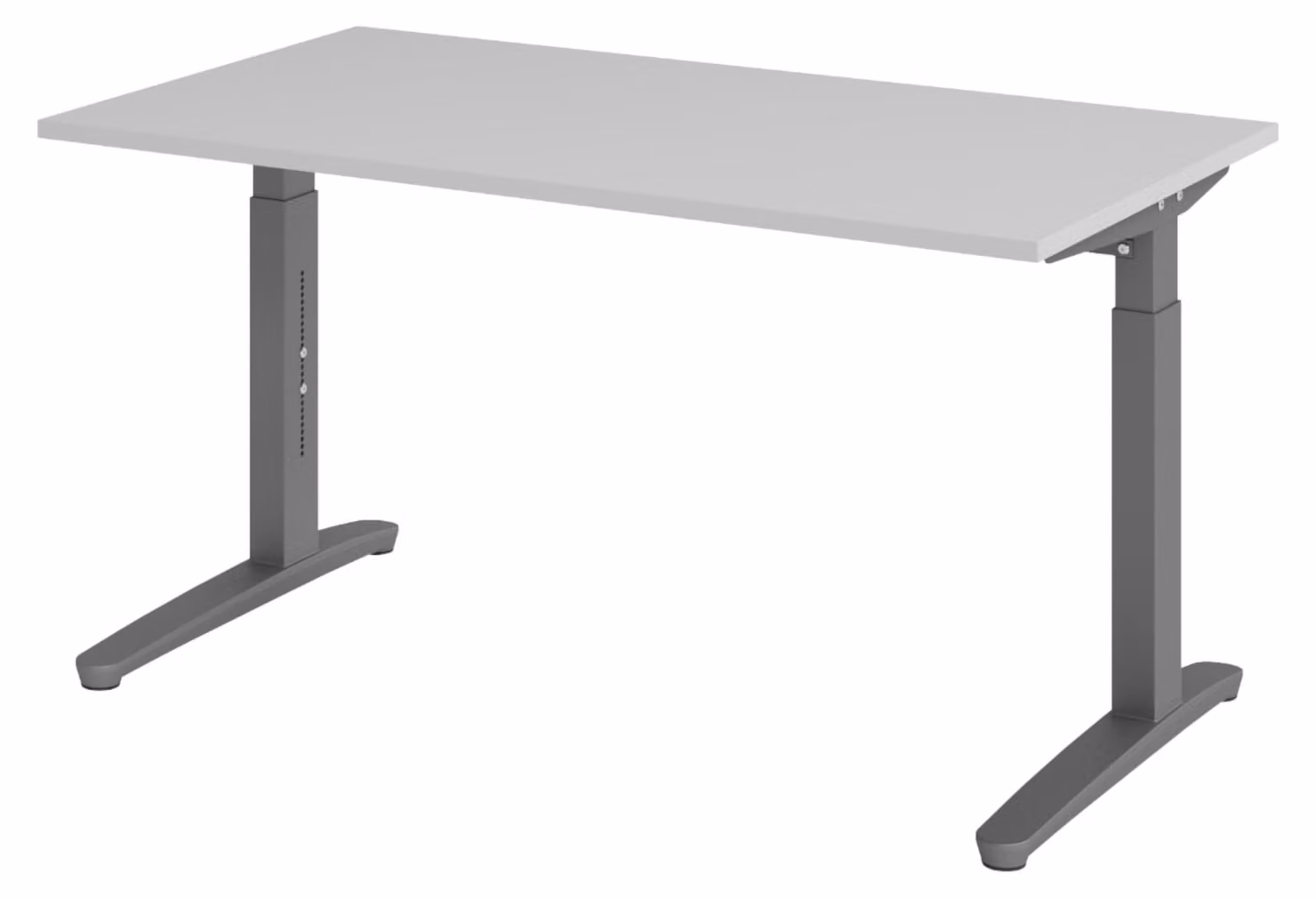 Scrivania bümö Serie XB - Struttura: grafite, finitura: grigio, dimensioni: 140 x 80 cm