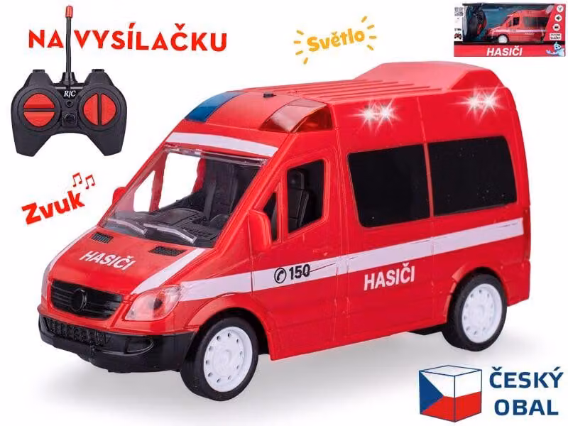 Micro auto radiocomandata dei pompieri CZ, 17 cm