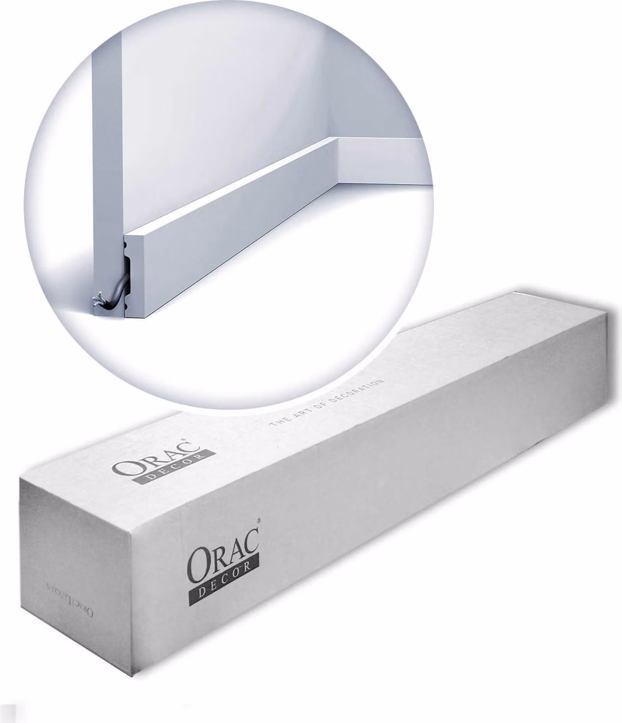 Orac Decor SX162-RAL9003-box Battiscopa SQUARE 1 scatola con 36 modanature | 72 m