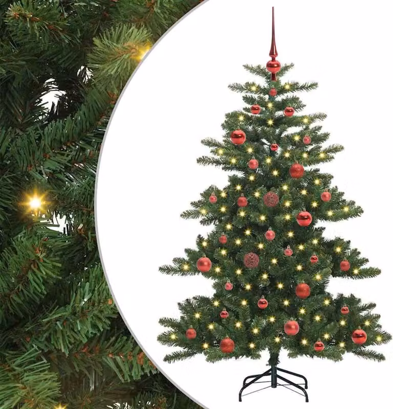 Albero di Natale Artificiale con Rami Pieghevoli Verde 150 cm