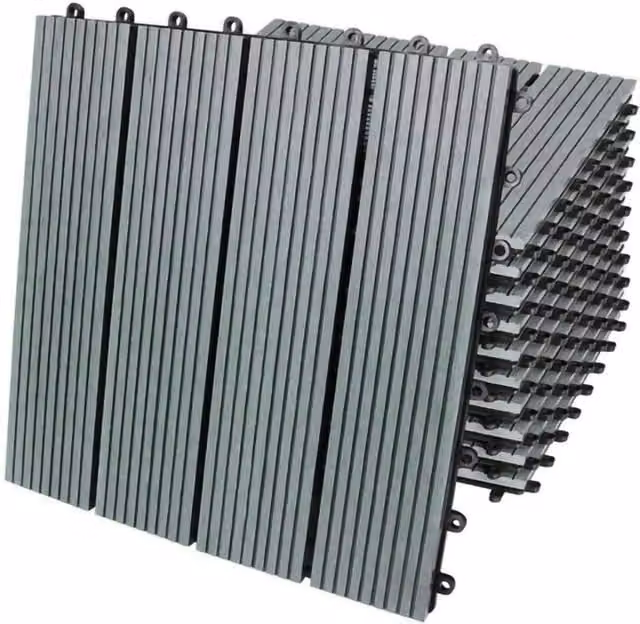 Set di 33 piastrelle da giardino in WPC grigio MONSTER SHOP, L/P: 30 x 30 cm, Spessore: 2,5 cm, Copertura totale 3 mq