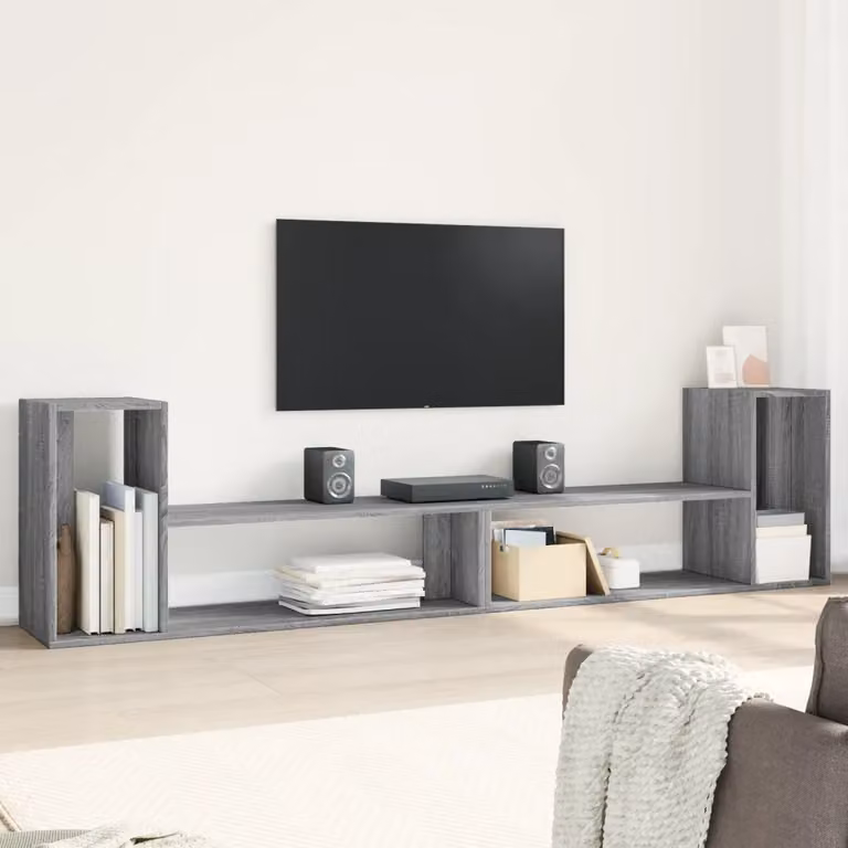 Mobile TV vidaXL in legno MDF stile moderno colore grigio Sonoma