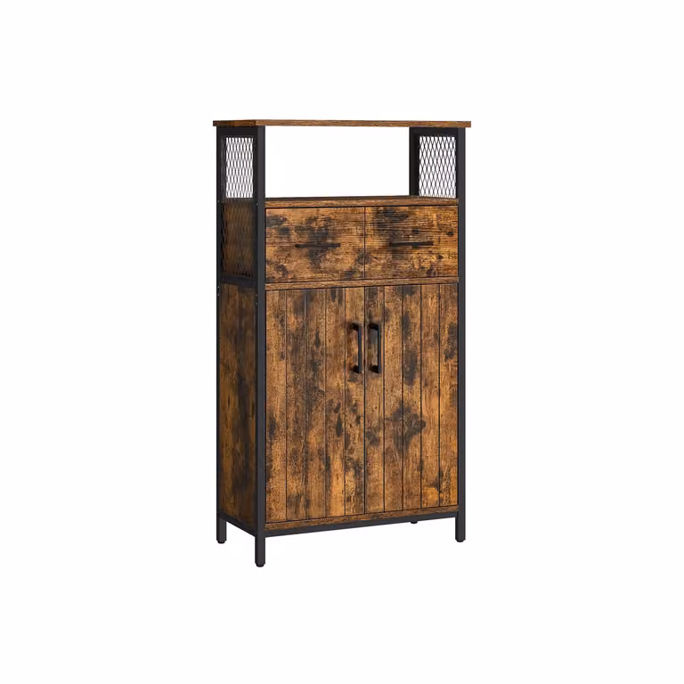 Armadietto Credenza Marrone Vintage e Nero
