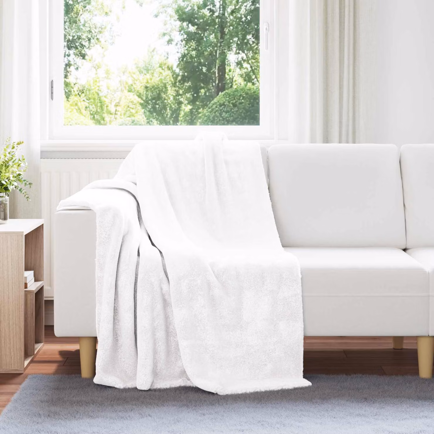Coperta in pile morbida vidaXL Bianca L 130 cm x P 150 cm