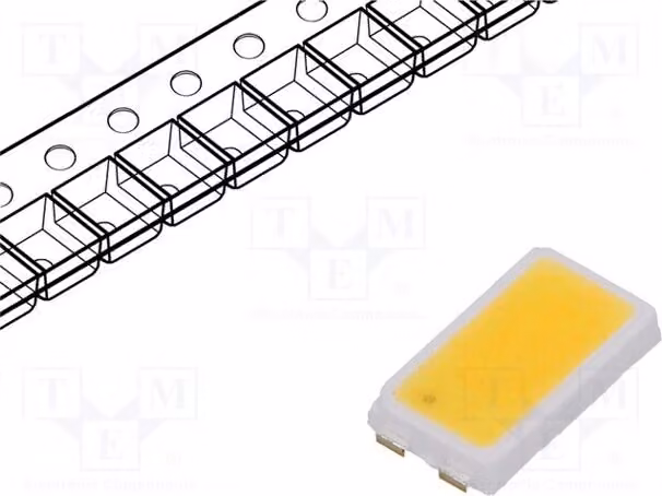 5 LED, luce bianca neutra, 65mA, 30÷36 lm, indice di resa cromatica 80, temperatura di colore 4000K, angolo di emissione 120°, tecnologia SMD 5630, potenza 656mW, modello LTW-5630AZLS40-EUH