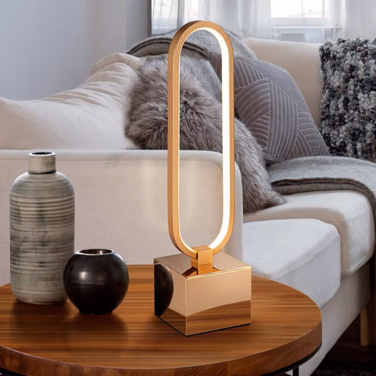 Schuller Valencia Lampada da tavolo Colette, Ottone / Oro, Soggiorno / Sala da pranzo, Alluminio, Moderno, Lampada da tavolo