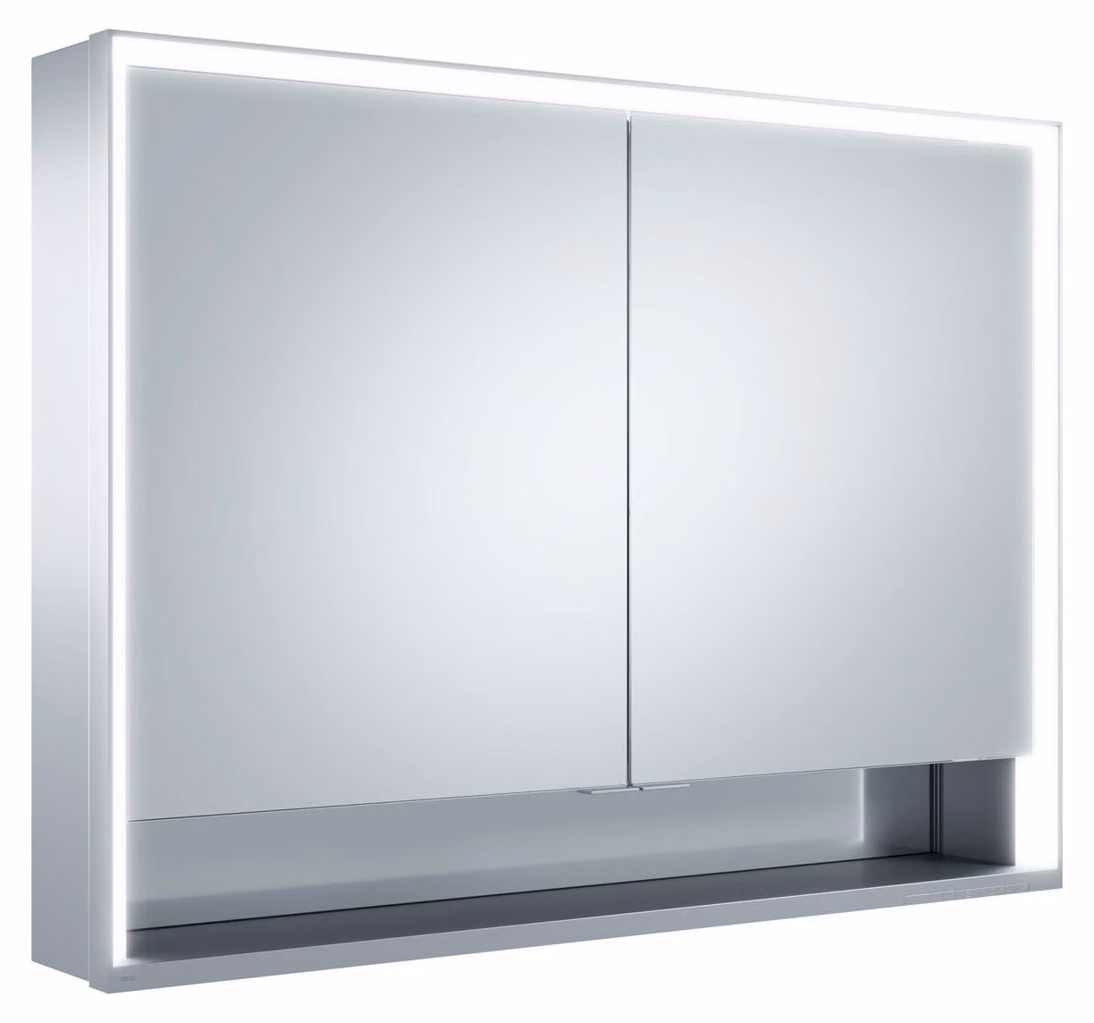 KEUCO Royal Lumos armoire de toilette murale 2 portes, porte courte, étagère ouverte, 1000mm, 14304171301, 14304171301