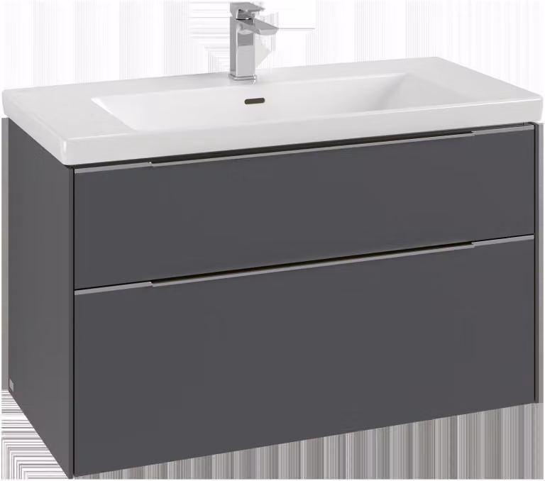 Villeroy & Boch Subway 3.0 armoire sous lavabo, éclairage LED, 2 tiroirs, 973x576x478mm, C570L1AH, C570L1AH