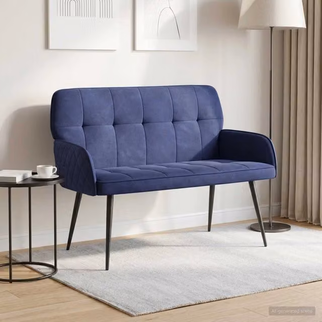 Divano a 2 posti con gambe in metallo 2 posto Blu Polizia 42051063