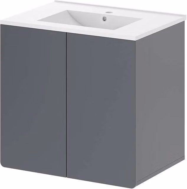 Mobiletto per lavabo Izan Vicco Grigio, set di 2 pezzi moderno a parete