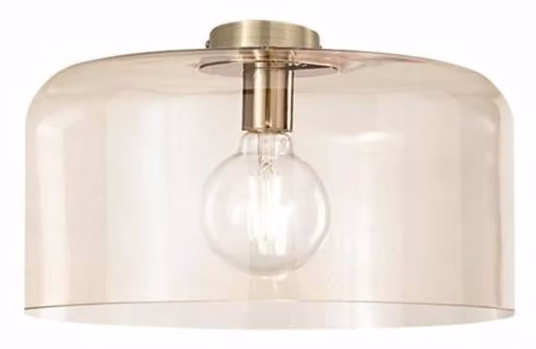 Plafoniera GIBUS in vetro ambrato da 40 cm.