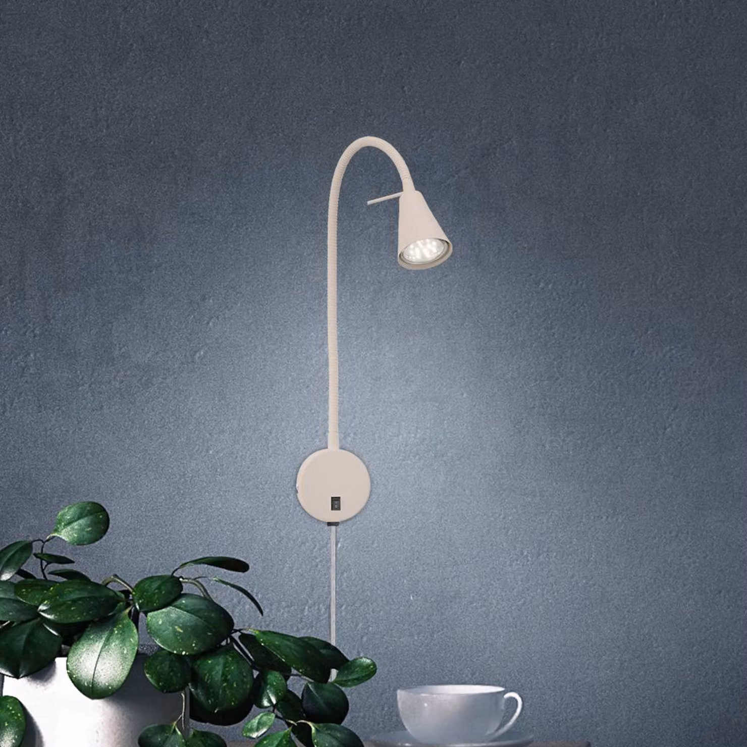 Briloner Applique da parete a LED Tusa, Crema / Ambra, Camera da letto, Metallo, Moderno, Applique a LED
